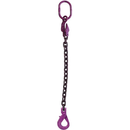 Us Cargo Control 1/2" x 10', Adjust. SingleLeg Chain Sling w/ Self-Locking Hook-Grade100 12G100SOSLA-10